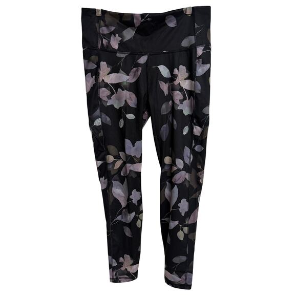 all in motion Pants - All In Motioin Womens Ankle Legging Black Purple Floral Athleisure Yoga NWT New